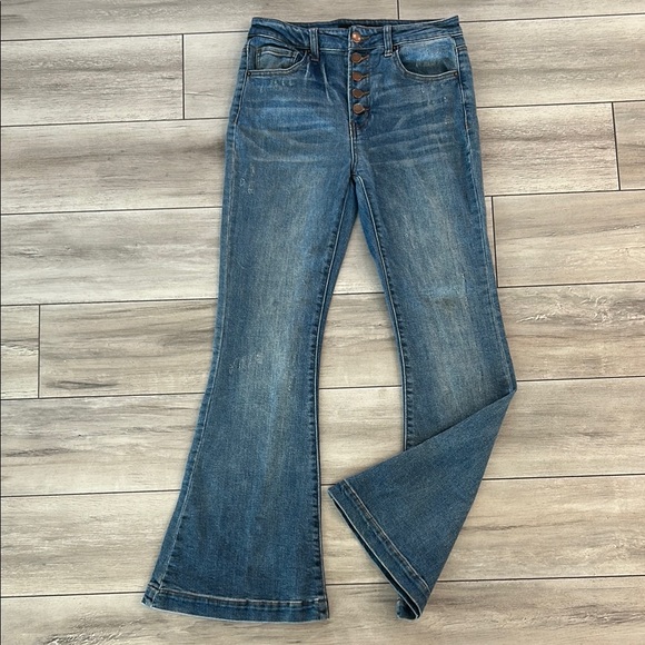 Risen Jeans vintage wash button fly flare leg jeans size 27 - Picture 1 of 11